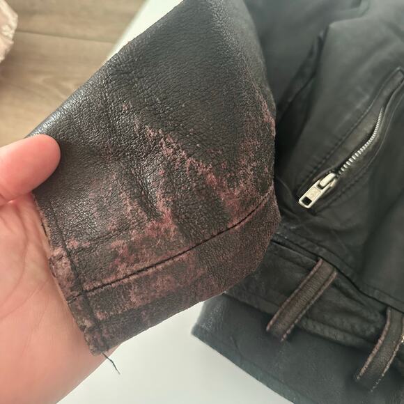 Y2K Wilson Leather Bomber Jacket Harley Patches - Picture 2 of 11